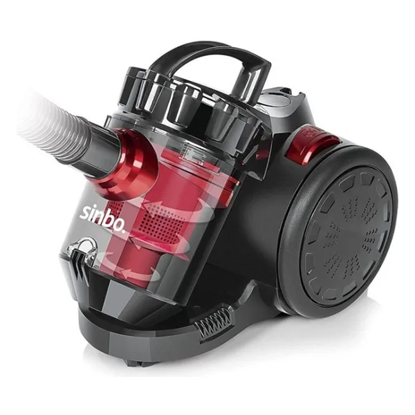 Sinbo Cyclonic Torbasız Elektrikli Süpürge 890 W Güçlü Emiş Teknolojisi 1.5 L Toz Kapasitesi - Siyah - Kırmızı