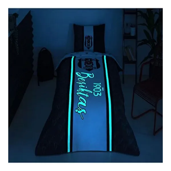 Taç Beşiktaş 1903 Glow Tek Kişilik Nevresim Takımı
