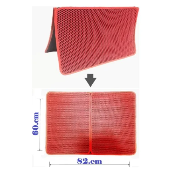Tıneke Buyuk Boy Elekli Kedi Tuvalet Onu Paspasi Katlanabilir 82 X 60 Cm Kırmızı