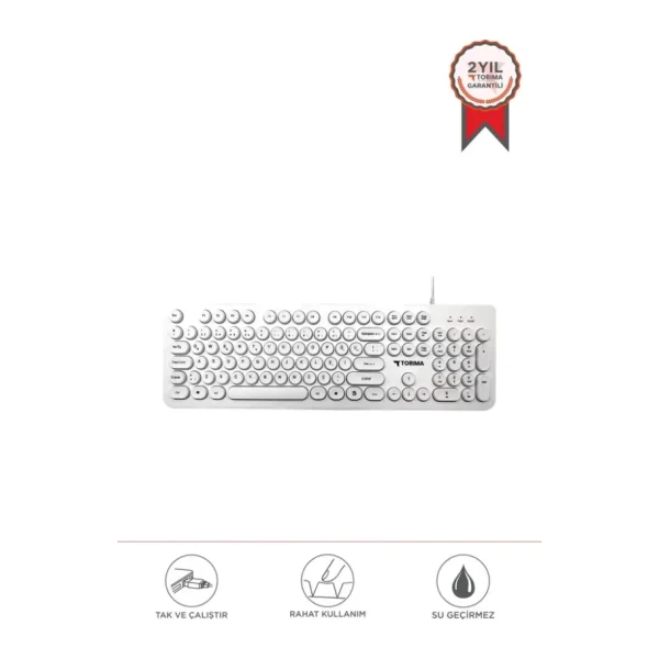 Torima TK-09 Beyaz Kablolu Klavye