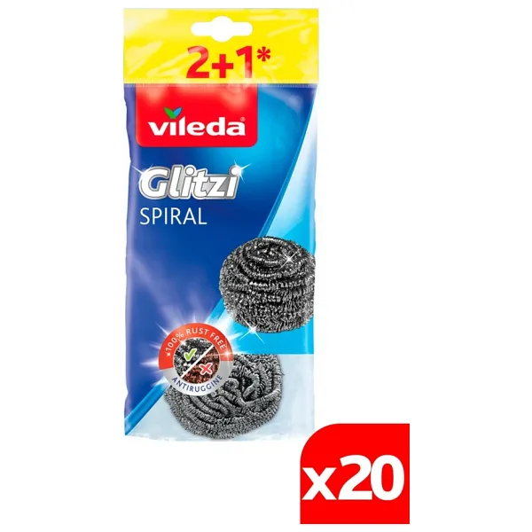 Vileda 20 Paket 3'lü Çelik Bulaşık Teli