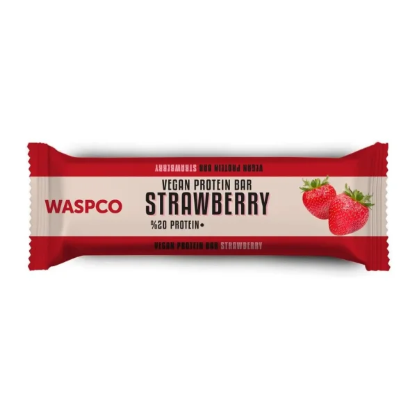 Waspco Vegan Çilekli Protein Bar 40g