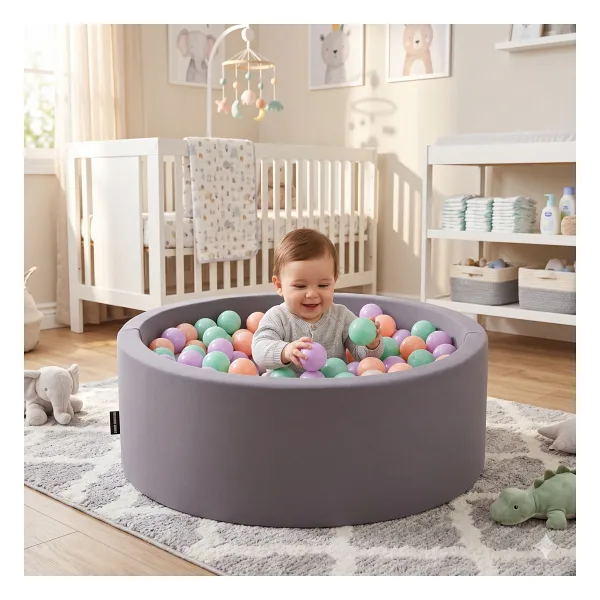 Wellgro Bubble Pops Gri Top Havuzu -Pembe/Mint/Lila Top