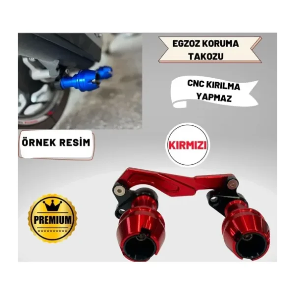 Yamaha Egzoz Koruma Takozu CNC Uyumlu ÖZEL SERİ (KIRMIZI)