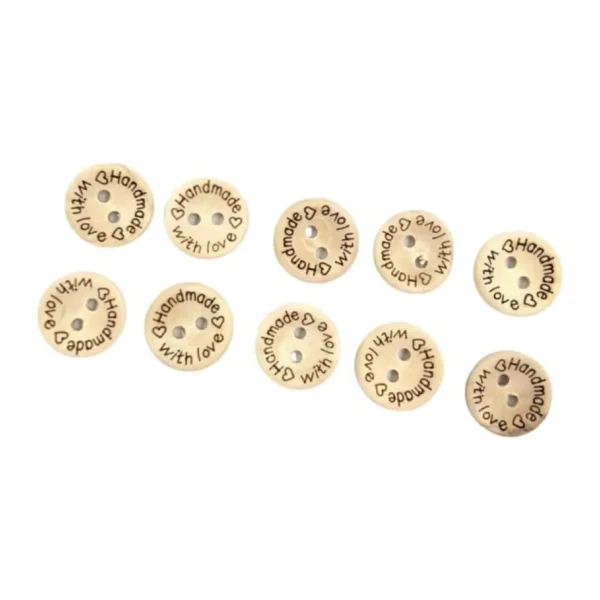 10 Adet 15 Mm Handmade Düğme (AHŞAP)