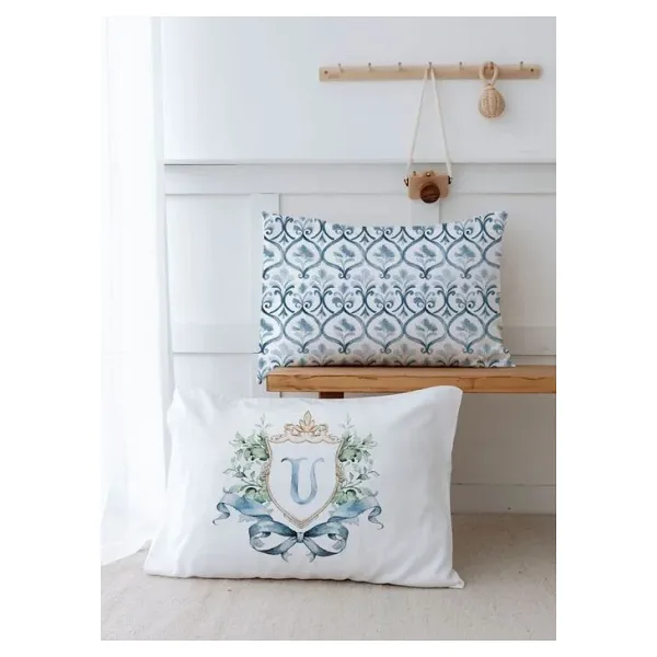 2'li Yastık Kılıfı (50x70) Blue Royal Series - U Harfi