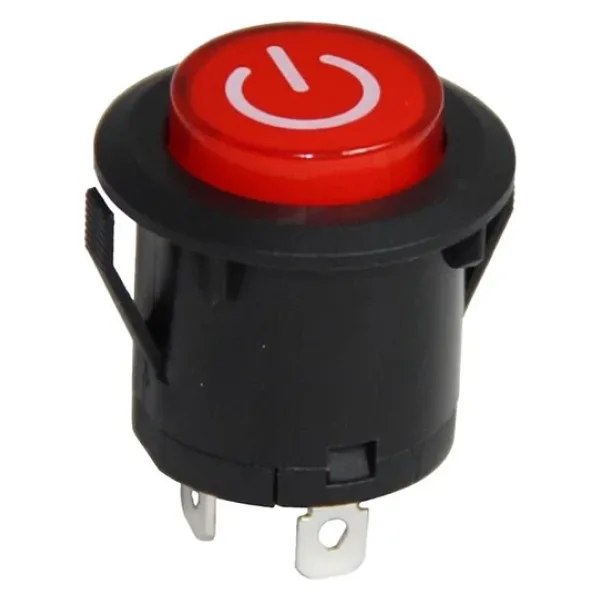 26Mm Yaylı Rocker Buton Işıklı Power Simgeli (Ic-180E)