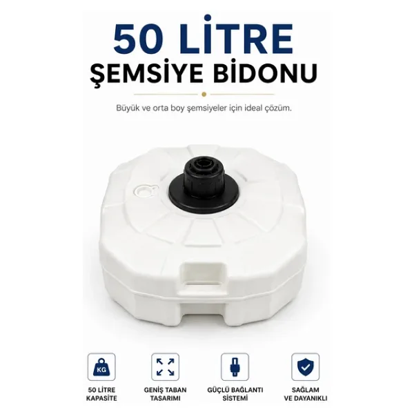 50 Lt. Şemsiye Bidonu Beyaz