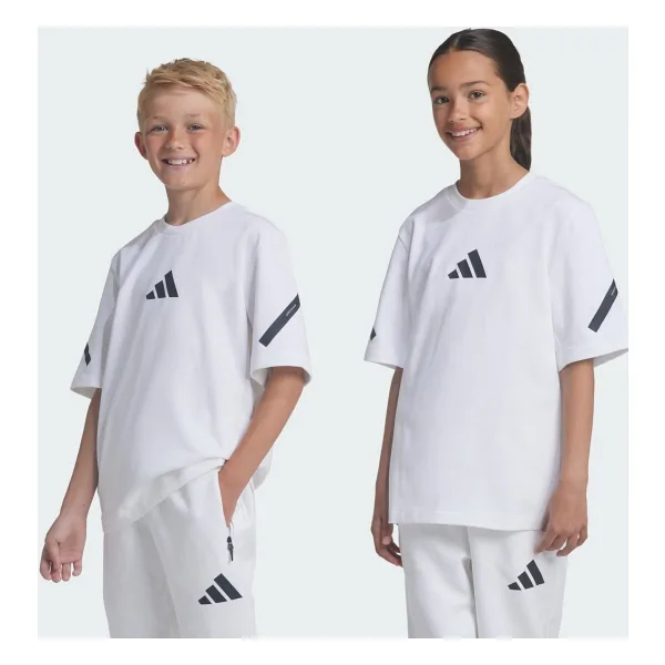Adidas Z.N.E. JJ4144 Beyaz Kısa Kollu Bisiklet Yaka Çocuk Tişört
