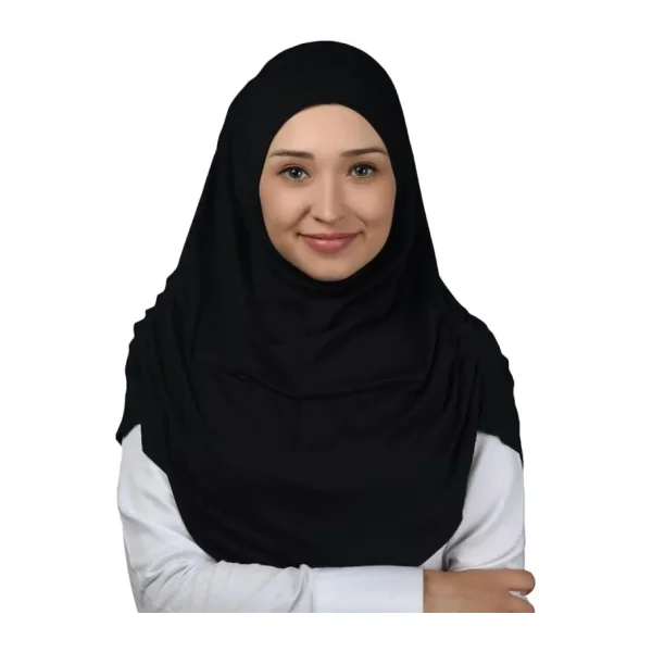 Altobeh Hazır Türban Büzgülü Pileli Pratik Eşarp Tesettür Hijab - Namaz Örtüsü - Siyah