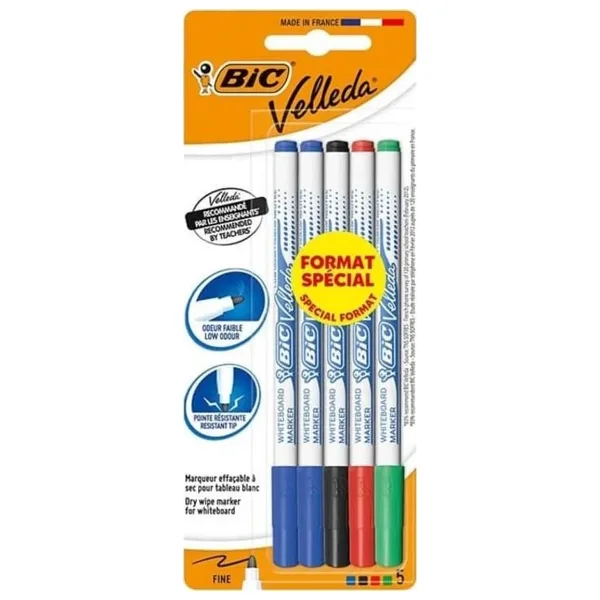 Bic Velleda 1721 4+1 Beyaz Tahta Kalemi