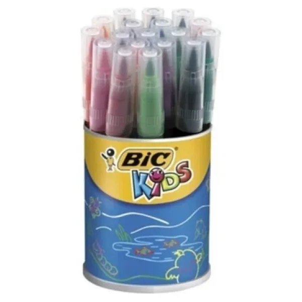 Bic Visa Kavanoz 18'li Fırça Uçlu Keçeli Kalem Seti