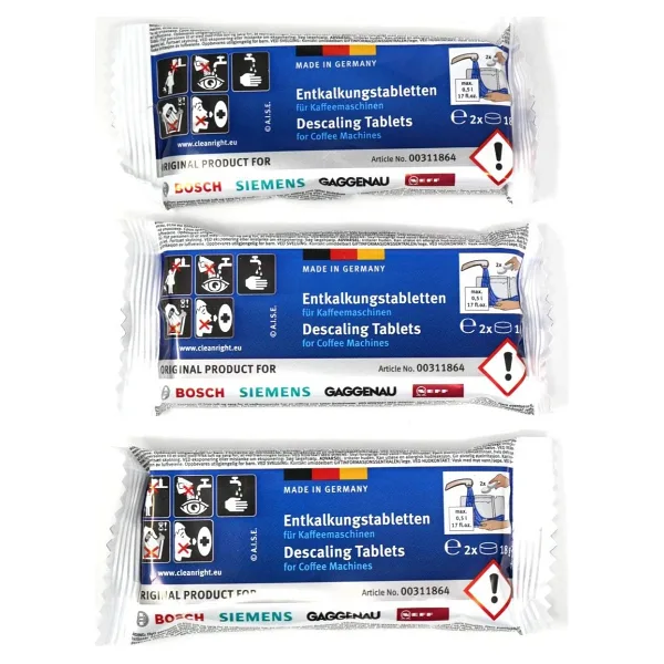 Bosch Orijinal Tassimo Kireç Çözücü Tabletler (1 Kutuda 6 Tablet) c/w