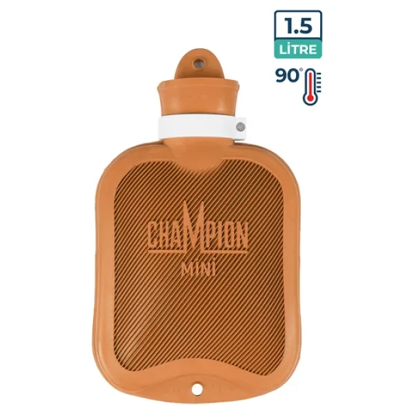 Champion Champion Champion Kauçuk Termofor Mini Sıcak Su Torbası, Kokusuz Sıcak Su Torbası 1,5 L