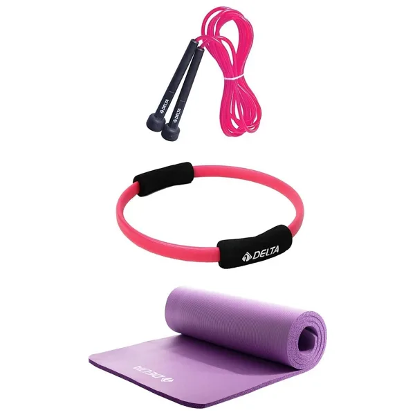 Delta 10 mm Pilates Minderi 35 cm Pilates Çemberi Atlama İpi Seti