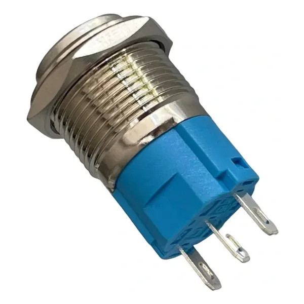 E64 16mm Metal Kalıcılı Buton Çıkık Kafa Ledsiz 1NO/1NC