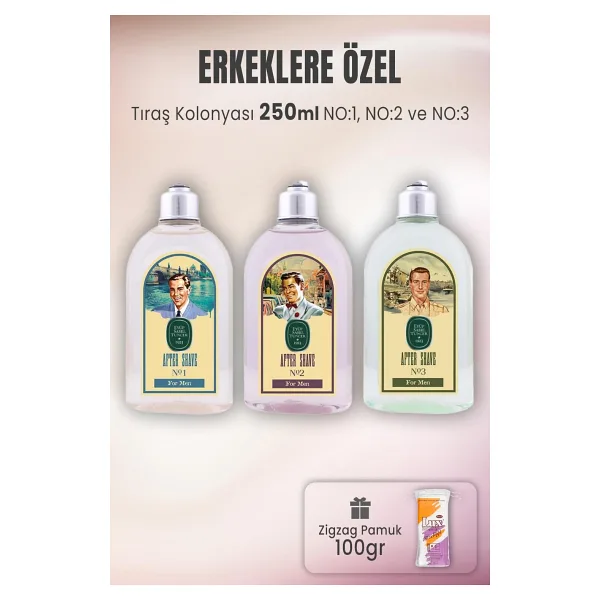 Eyüp Sabri Tuncer Tıraş Kolonya Seti 1-2-3 Ve Zigzag Pamuk 100 Gr