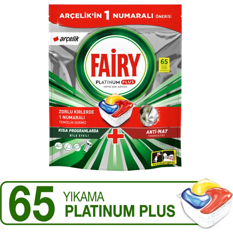 Fairy Platinum Plus Bulaşık Makinesi Tableti 65'li