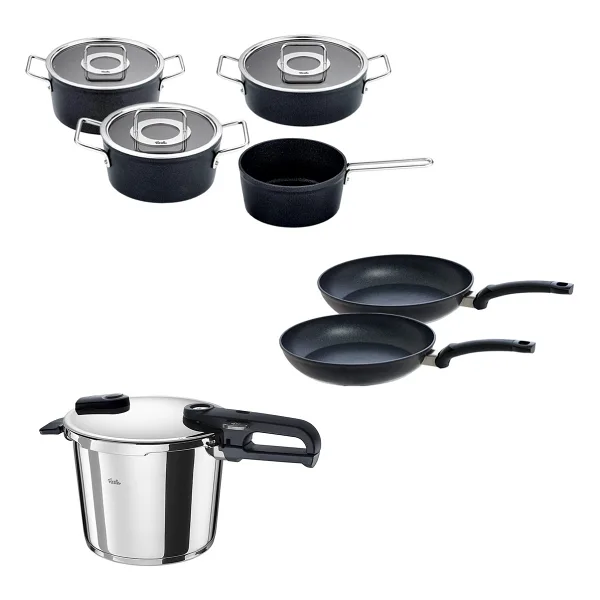 Fissler Vitaquick Edition 6 lt Düdüklü Tencere + Adamant Tencere ve Tava Seti