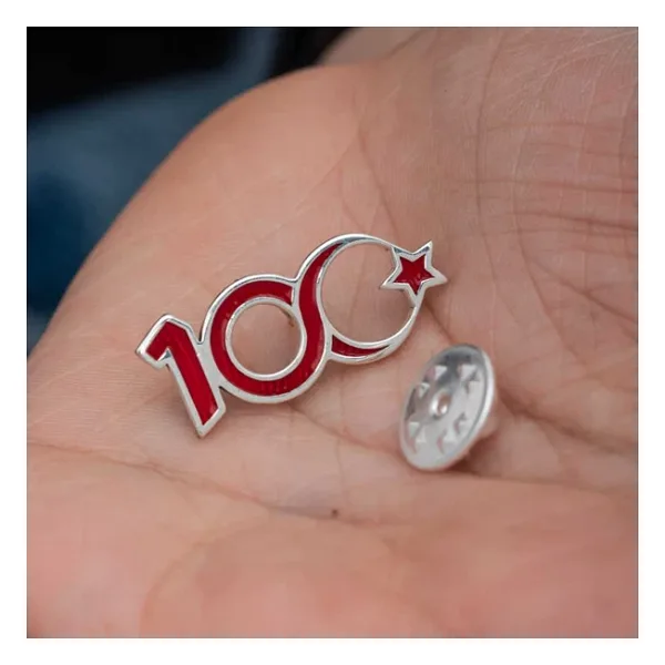 Gümüş Ay Yıldız 100.Yıl Rozet SL6677