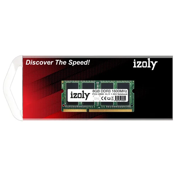 İzoly IZOLY 8GB DDR3 1600MHz Notebook Ram Oyun ve Tasarım Uyumlu 1.35V/1.50V Yüksek Performans