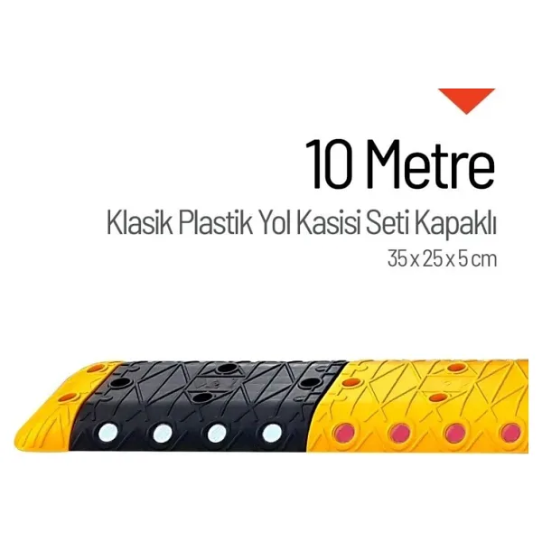 Klasik Hız Kesici Set Kapaklı Plastik, Yol Kasisi 10 metre