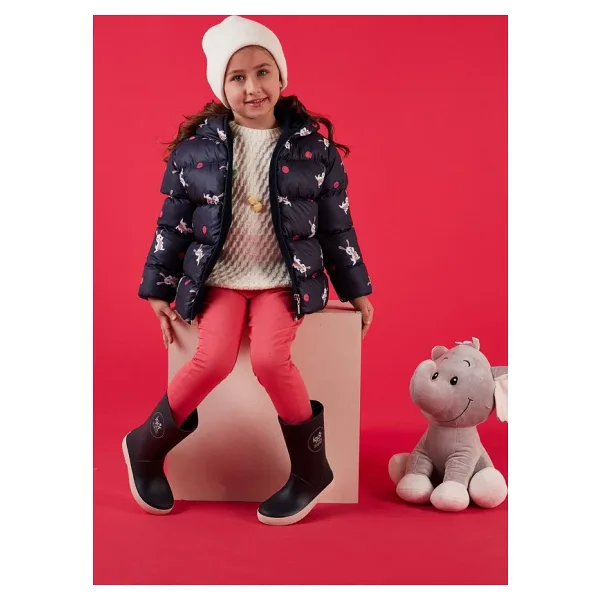Lela 5763001.12 Kapüşonlu Lacivert Kız Çocuk Şişme Mont