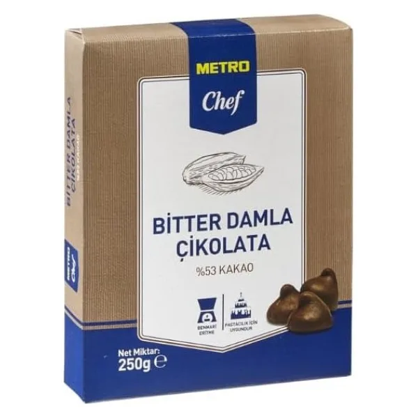 Metro Chef Bitter Damla Çikolata 250 gr
