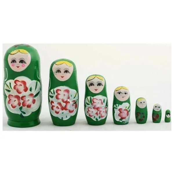 MOBGİFT Ahşap 7'li Matruşka Bebek