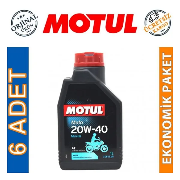 Motul 20W-40 4T 1 lt 6'lı Motosiklet Yağı