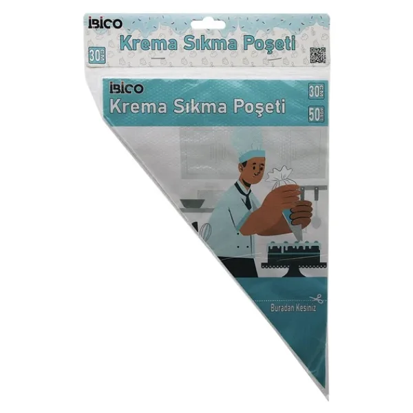 Naylon 30cm 50pcs Krema Sıkma Poşeti Torbası