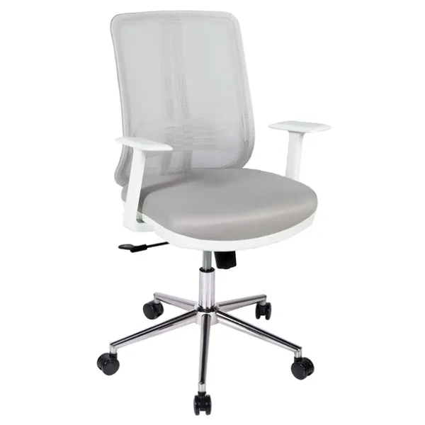 Ofisbazaar UP Beyaz Fileli Çalışma Koltuğu Ergonomik Şef ve Toplantı Koltuğu Gri