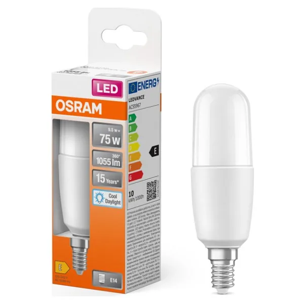 Osram Stick Beyaz Işık 9 W-75 W E14 LED Ampul