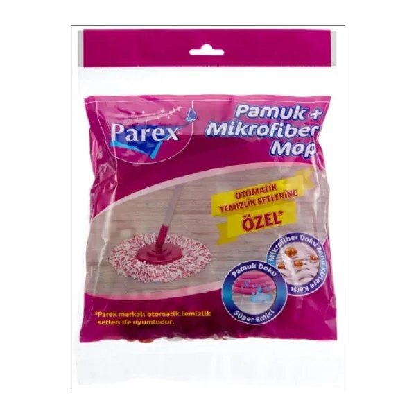 Parex Pamuk + Mikrofiber Otomatik Yedek Mop