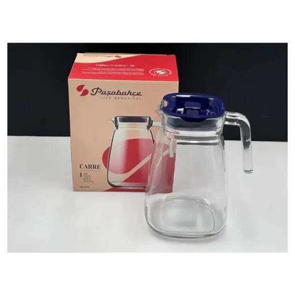 Paşabahçe Carre 43028 Lacivert Kapaklı Cam Sürahi 1800 Cc