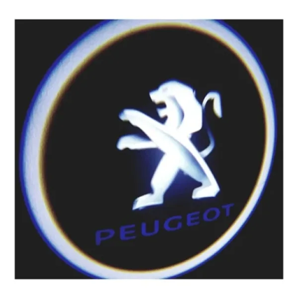Peugeot Araçlar Için Pilli Yapıştırmalı Kapı Altı Led Logo