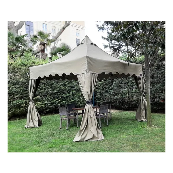 Progarden Bahçe Çadırı Portatif Gölgelik Çardak Katlanır Kameriye Tente Gazebo - 3 x 3 m - Haki