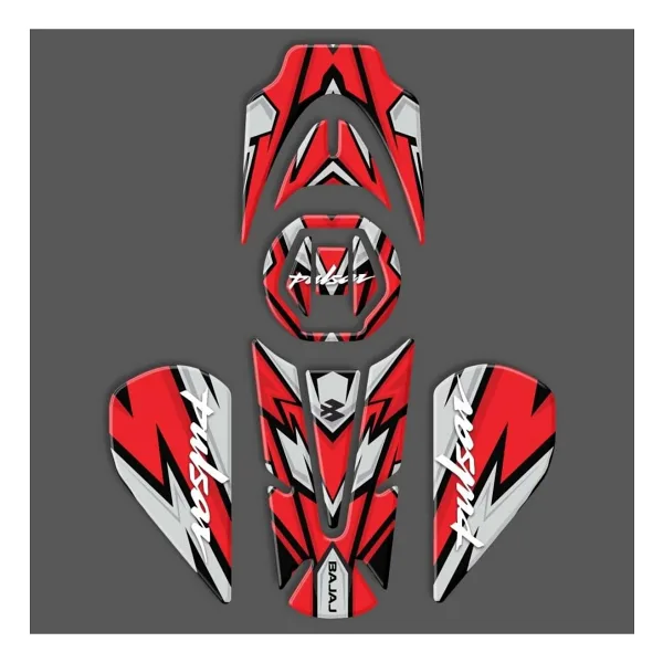 Redline Grafik Bajaj Pulsar Ns 200 2011-2020 Uyumlu Tank Pad Set Kırmızı