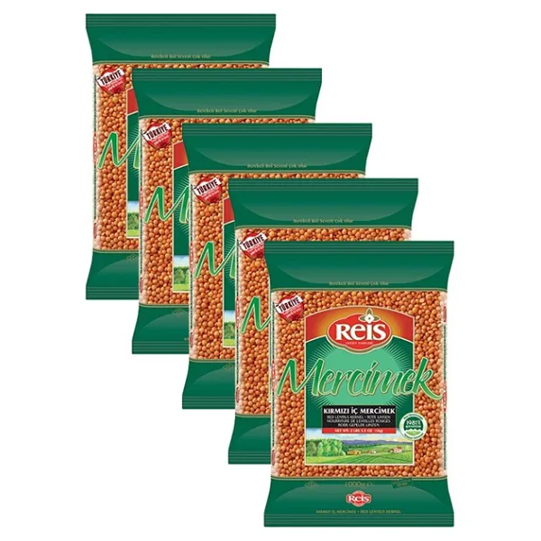 Reis Kırmızı Mercimek 1 kg x 5 Adet