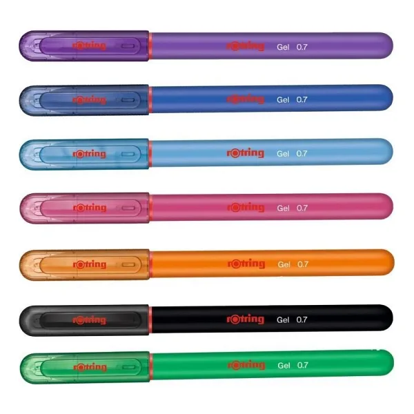 Rotring Tükenmez Kalem 7'li Set Açık Mavi Yeşil Pembe Turuncu Siyah Mor Mavi Renklerle Kullanıma Uygun