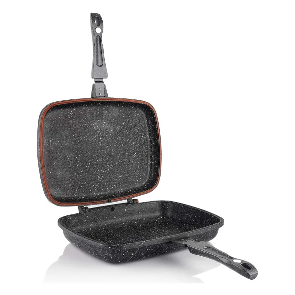 Schafer Grillpan Siyah Çift Taraflı Kare 32 cm Grill Tava