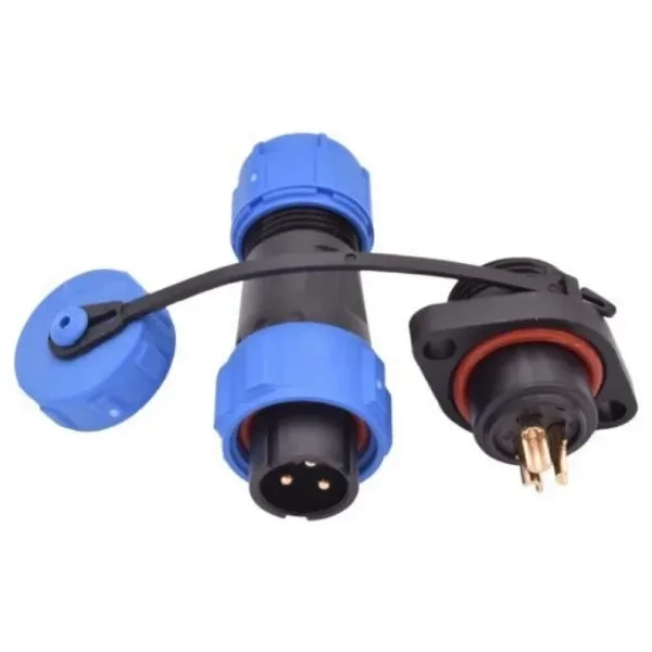 SD13 3 Pin 13mm Su Geçirmez Konnektör Takımı - Flanşlı Panel Tipi