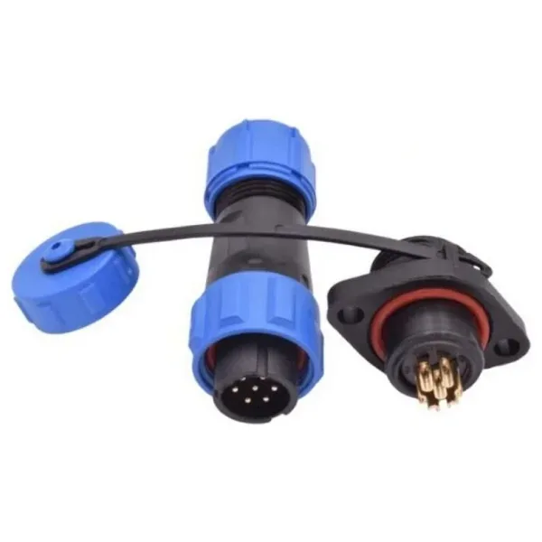 SD13 7 Pin 13mm Su Geçirmez Konnektör Takımı - Flanşlı Panel Tipi