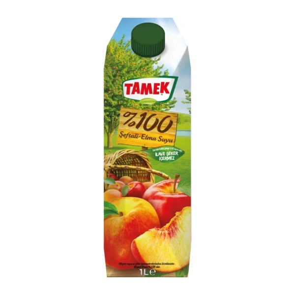 Tamek %100 1 lt Şeftali Elma Suyu