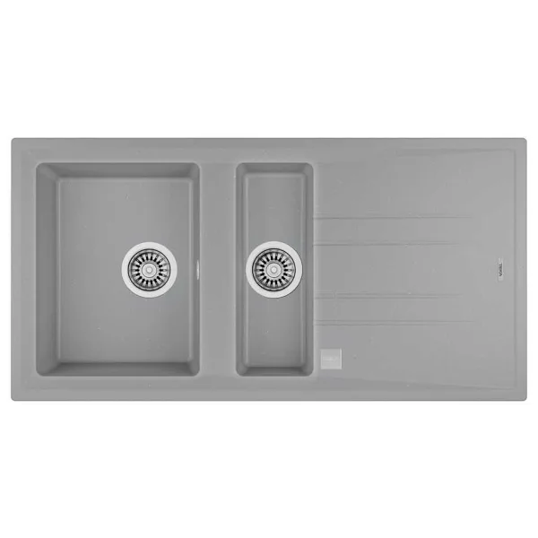 Teka Stone 60 B-TG Tezgah Üstü 1.5 Gözlü Gri Granit Eviye