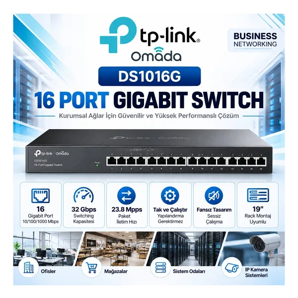 TP-Link DS1016G 16 Port 10/100/1000 Mbps Gigabit Switch