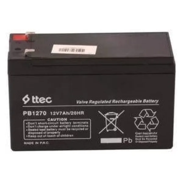 Ttec 12 Volt 7 Amper Pilsan Snappy Akülü Araba Çocuk Oyuncak Araba Aküsü 12V 7AH