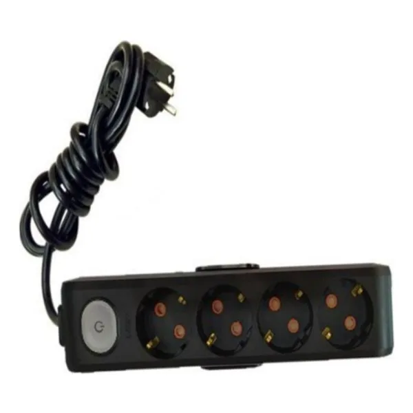 Viko Multi-let 90137402 Topraklı Anahtarlı Siyah 2 m 4'lü Priz