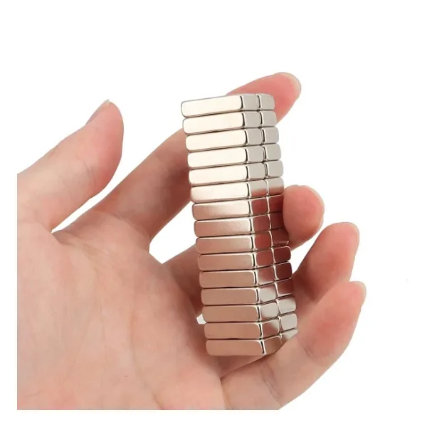10 Adet 20X10X5 mm Neodyum Magnet N35 Güçlü Mıknatıs Köşeli ve Dayanıklı Nikel Kaplama ( Lisinya )