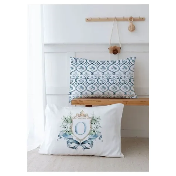 2'li Yastık Kılıfı (35x45) Blue Royal Series - O Harfi